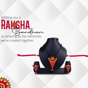 Raksha Bandhan greeting with jewelry display