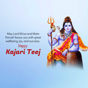 Image of Lord Shiva and Mata Parvati with Kajari Teej greetings
