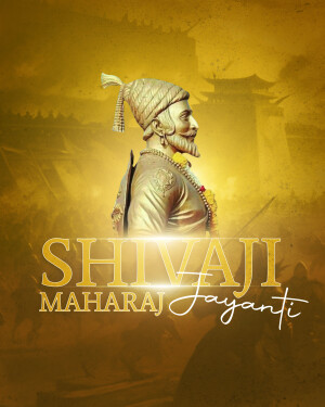 Portrait of Chhatrapati Shivaji Maharaj with 'Shivaji Maharaj Jayanti' text