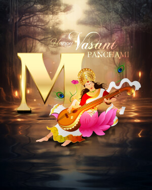 Vasant Panchami - Premium Alphabet festive banner