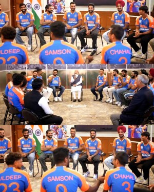 Indian cricket team players with Prime Minister Narendra Modi