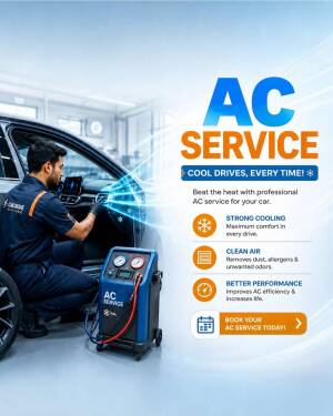 A technician performing professional car AC service with specialized equipment