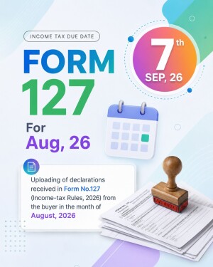 Infographic showing the due date for filing Income Tax Form 127 for August 2026