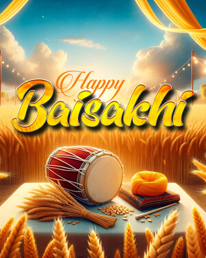 Happy Baisakhi image with traditional elements