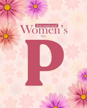 Floral background with 'Women's P' text for International Women's Day
