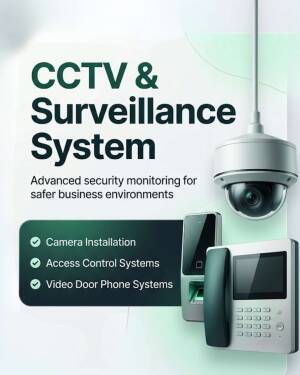 CCTV camera and access control system for business security
