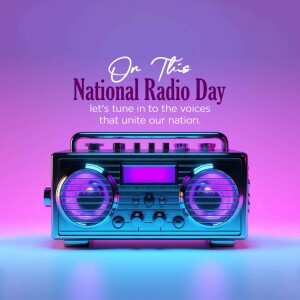 National Radio Day Celebration Promotional Banner For Twitter