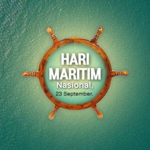 Hari Maritim Nasional celebration with ship wheel design