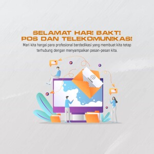 Illustration celebrating Indonesian Postal and Telecommunications Day