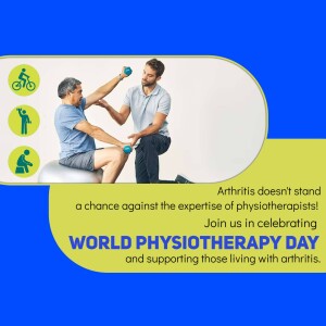 Physiotherapist assisting a patient with arm exercise for arthritis
