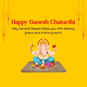 Happy Ganesh Chaturthi Greetings Creative Design For LinkedIn