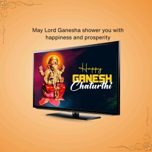 Happy Ganesh Chaturthi Greetings Graphic For LinkedIn