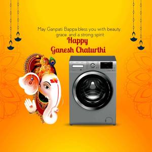 Happy Ganesh Chaturthi - Washing Machine Offer Artwork For Instagram