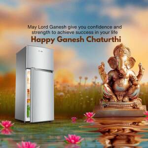 Happy Ganesh Chaturthi Refrigerator Offer Branding Post For WhatsApp