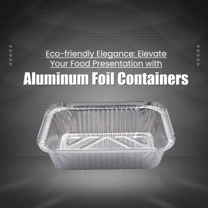 Silver aluminum foil container on a dark background