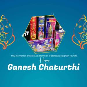 Happy Ganesh Chaturthi - Fireworks Advertisement For LinkedIn