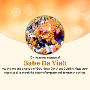 Image depicting a celebration of Babe Da Viah with people and floral decorations.