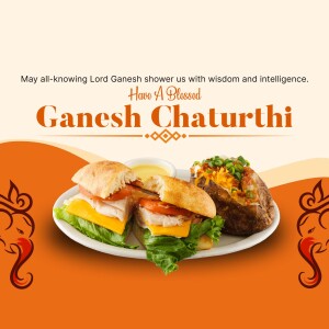 Ganesh Chaturthi greeting with images of food