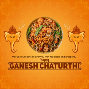 Hakka Noodles with Ganesh Chaturthi greetings