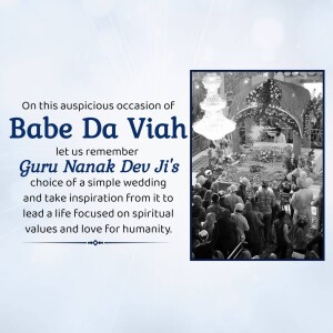 Image commemorating Babe Da Viah, the wedding of Guru Nanak Dev Ji.