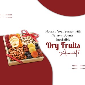 Assortment of dry fruits and nuts in a gift box