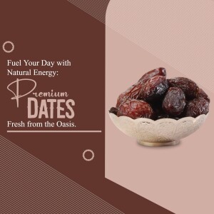 A bowl of fresh dates with the text 'Fuel Your Day with Natural Energy: Premium Dates'