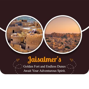 Collage of Jaisalmer Fort and desert landscape