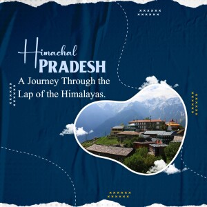 Scenic view of Himachal Pradesh with mountains and a temple