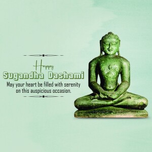 Image of Buddha with Sugandha Dashami greetings