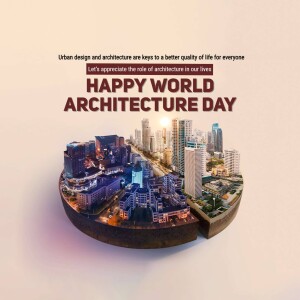World Architecture Day celebration with cityscape design
