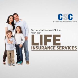 Family of four promoting CSC Life Insurance services