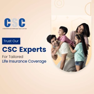 Family enjoying time together with CSC Life Insurance branding