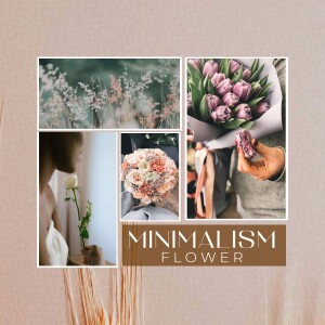 Collage of flowers in a minimalist style