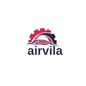 Airvila company logo featuring a gear and a vehicle silhouette