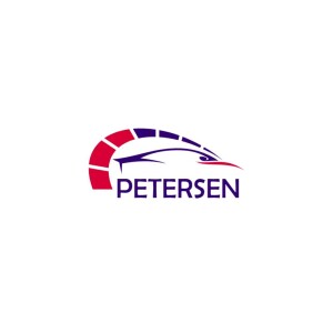 Petersen Automotive Museum logo featuring a stylized car silhouette and the word 'PETERSEN'