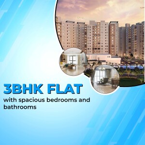 Modern 3BHK flat with spacious bedrooms and bathrooms