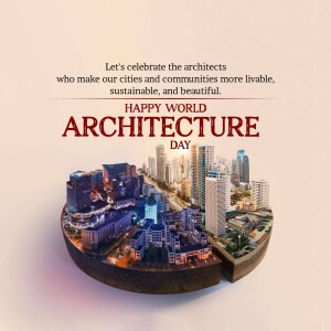 World Architecture Day celebration with a cityscape design