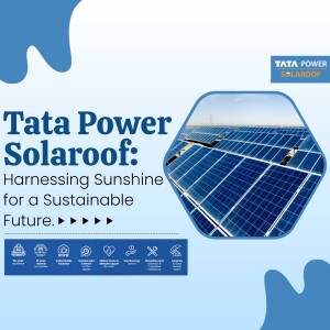 Image of Tata Power Solarroof with solar panels and branding.