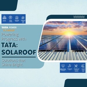 Image of Tata Power Solar Roof with a sunset background