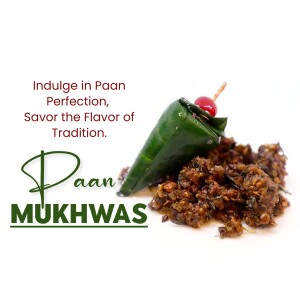 Close-up of a Paan with Mukwas, a traditional Indian mouth freshener.