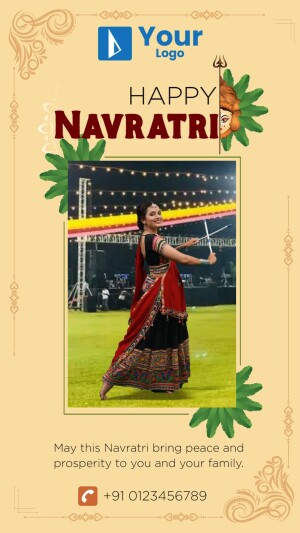 Navratri celebration with a woman performing Garba
