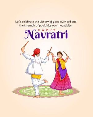 Illustration of people performing Garba dance for Navratri festival