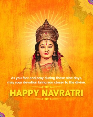 Image of Goddess Durga with Navratri wishes
