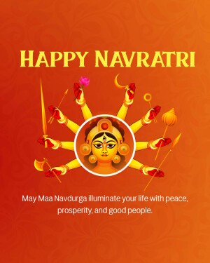 Navratri festival greeting with Goddess Durga illustration
