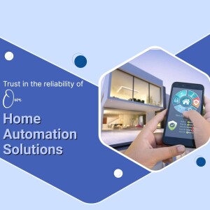 Hand holding a smartphone controlling home automation system