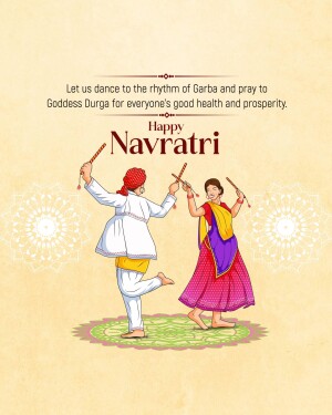 Illustration of people dancing Garba during Navratri festival