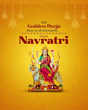 Navratri greeting with Goddess Durga image