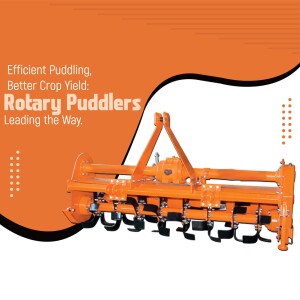 Orange rotary puddler agricultural machine