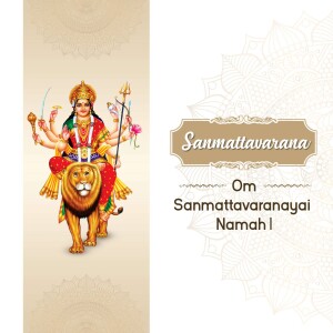 Image of Goddess Durga Sanmattavarana riding a lion