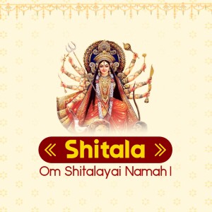 Image of Goddess Shitala with her trident and other attributes